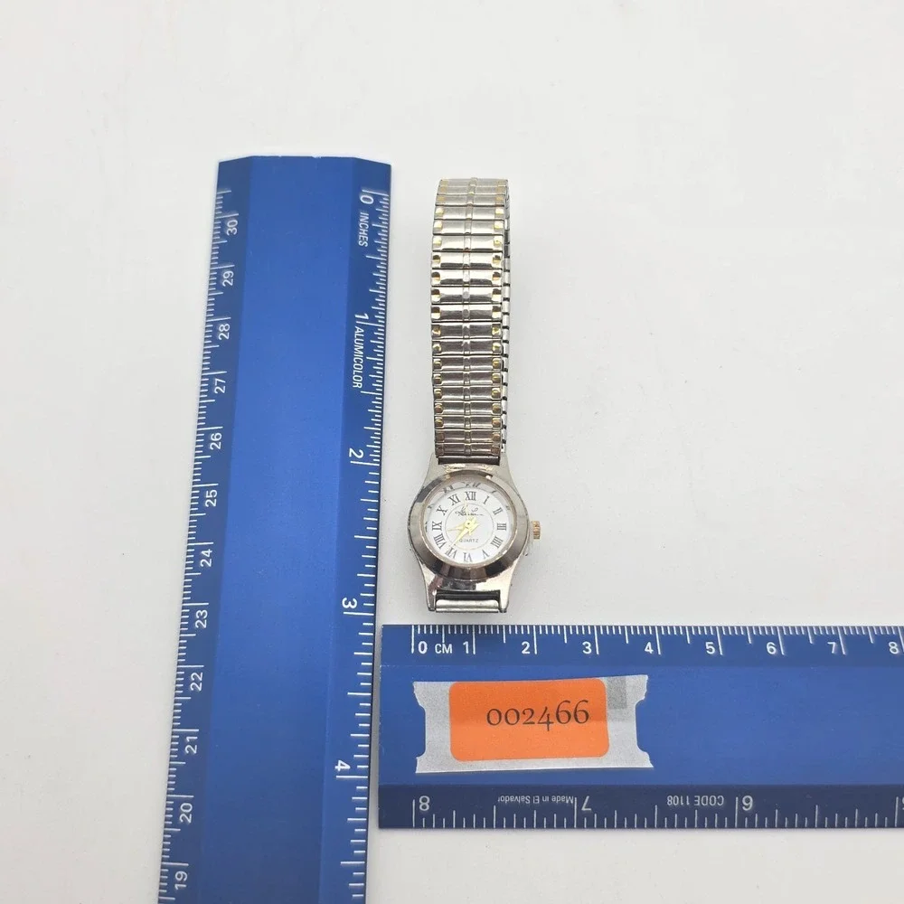 Vintage‎ KATHIE LEE Watch Silver Tone Gold Plate Expansion Band 6